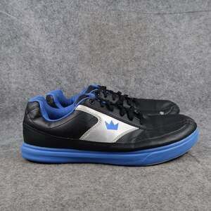 Brunswick Shoes Womens 9 Renegade Bowling Sneaker Black Blue Lace Up Lightweight